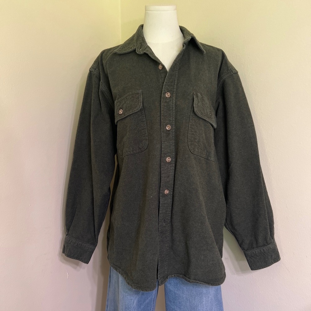 Field & Stream Forest Green 100% Cotton Flannel Button Down Shirt Large